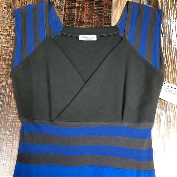 Blue Cotton T-shirt Knit Dress Upcycled EMBODY - Picture 3 of 7